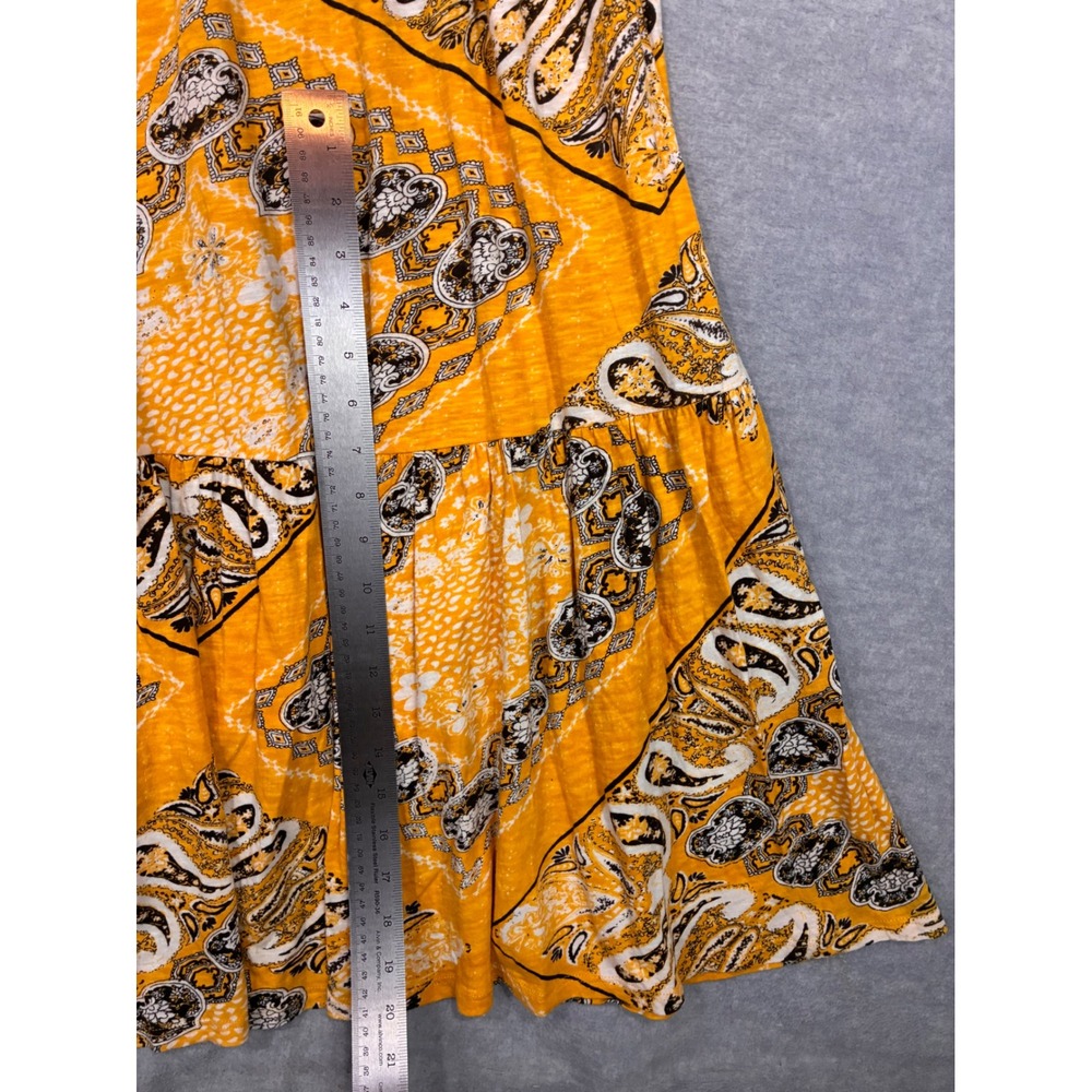 Soft Surroundings Yellow Paisley Embroidered Tassel Maxi Dress XS Boho 26K00 - Picture 7 of 11